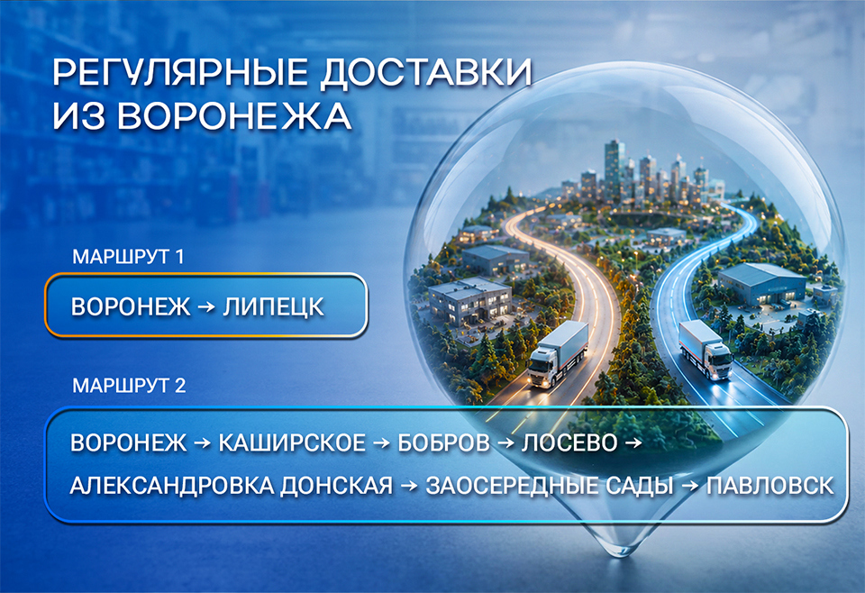 Доставка грузовых запчастей в г. Павловск и г. Липецк