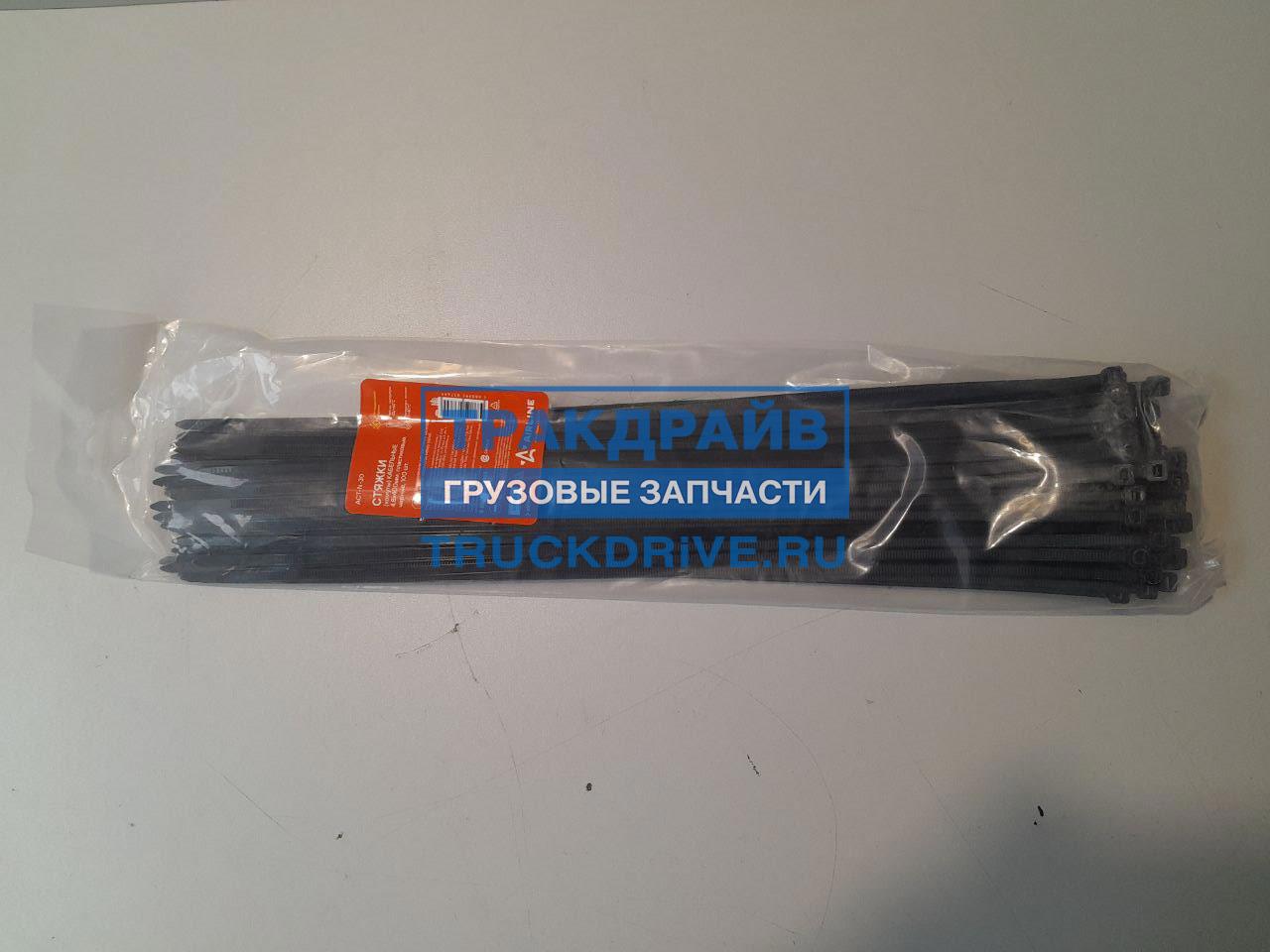 Хомут ленточный черный 4 8*400мм (100шт.) (AIRLINE)
