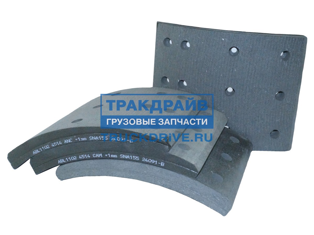 Фото ALLIED NIPPON ABL1102 накладки тормозные для Камаз ось L1 8 тонн комплект 8 штук STD