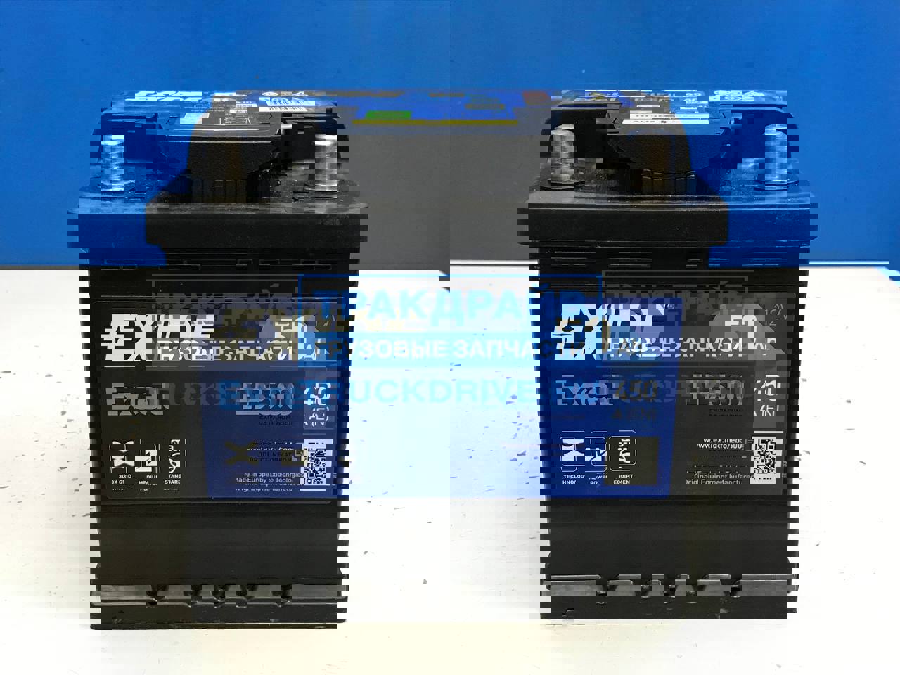 Фото EXIDE EB500 аккумуляторная батарея Exide Excell 12V 50Ah 450A 207x175x190 мм