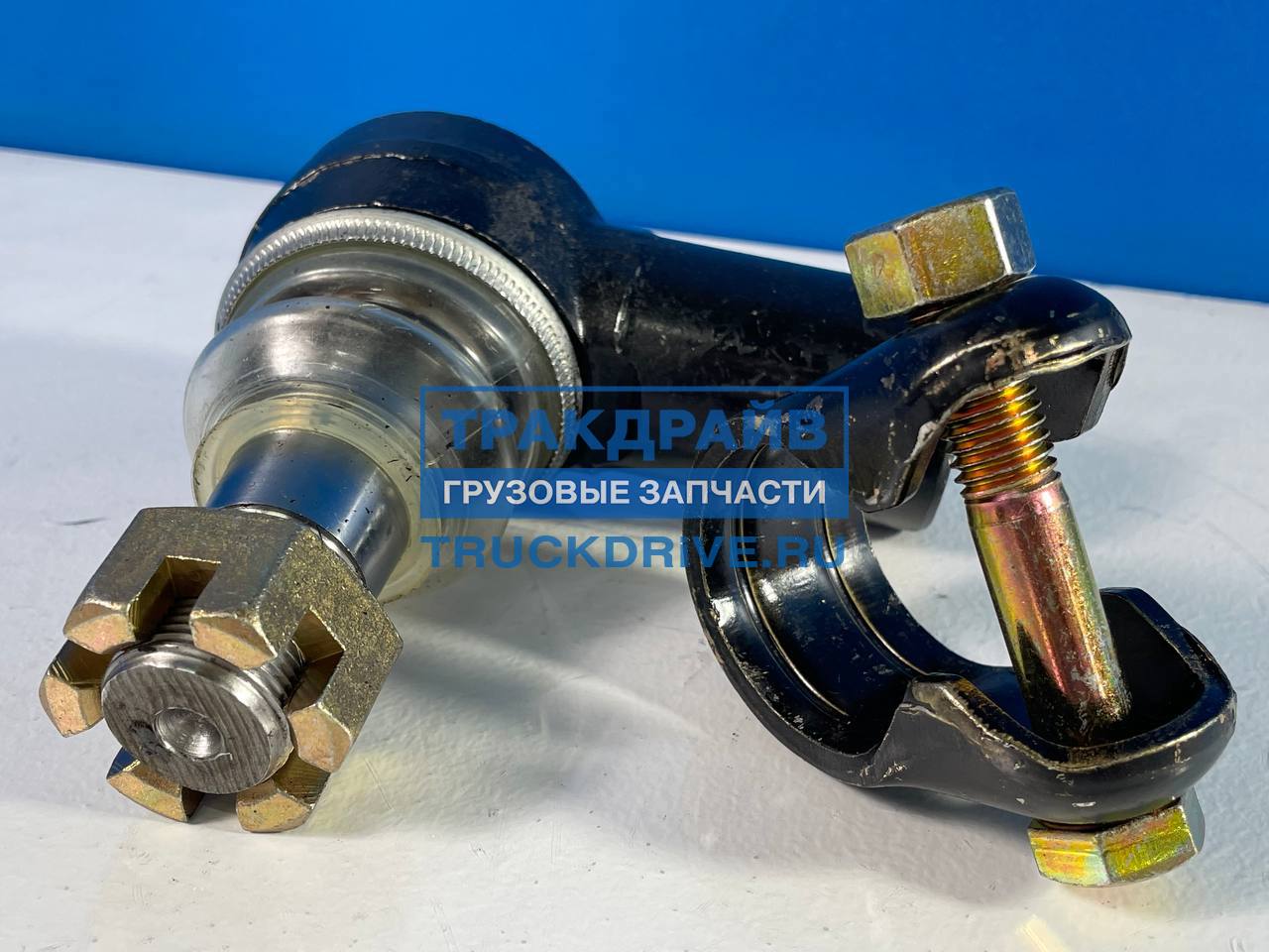 Фото FAW 3409420777C00 наконечник тяги гидроцилиндра второй рулевой оси для FAW J6 4
