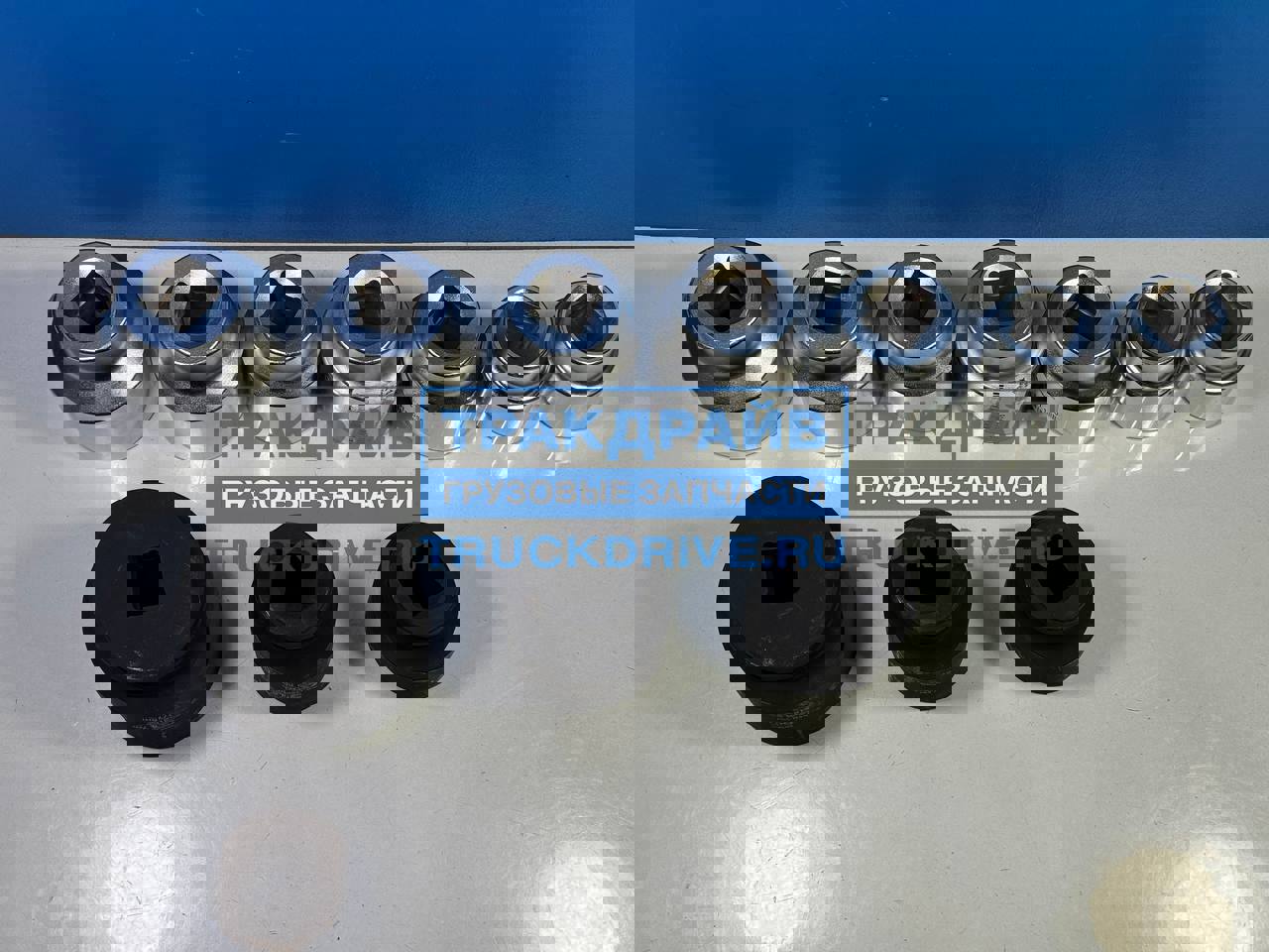 Фото KS TOOLS 9111041К набор головок 1" 10шт: 41х2,50х4,55х1,60х1,65х1,75х1