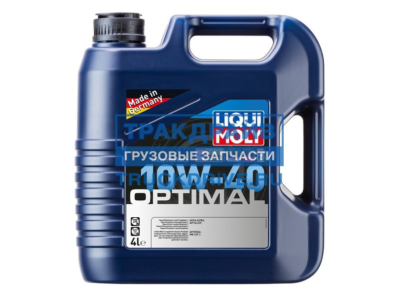 Фото LIQUI MOLY 3930 масло моторное 10W40 LiquiMoly Optimal SL/CF A3/B3 4L 3930*