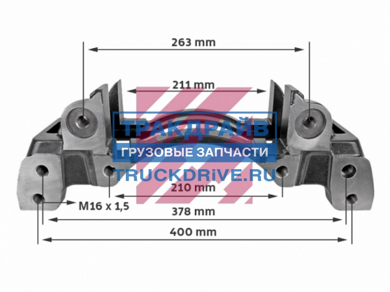 Держатель тормозных колодок 19.5 левый 6 отверстий WABCO PAN 19-1 PLUS ...