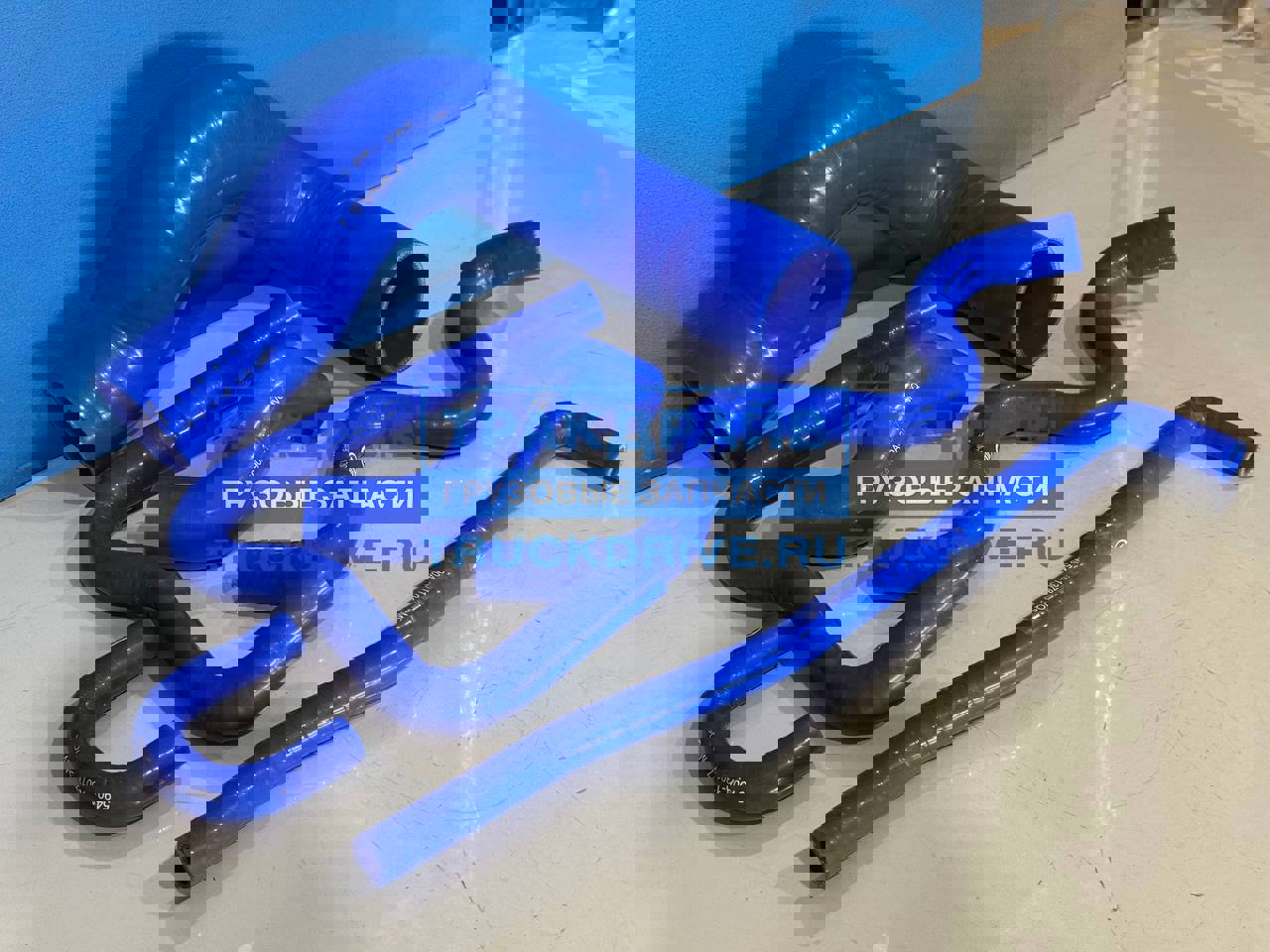 Фото ПТП PTP025914 рМК Патрубков радиатора КАМАЗА (к-т 6 шт.) синий силикон