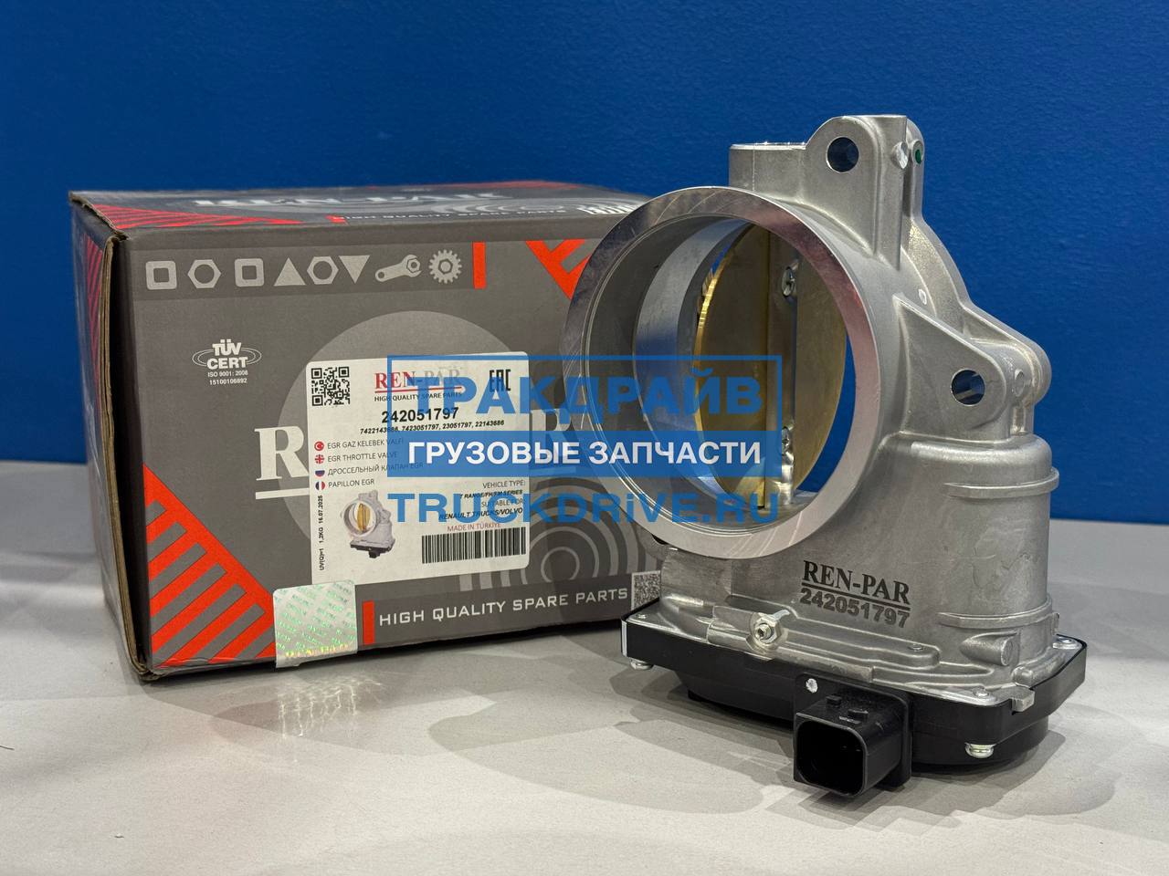 Фото REN-PAR 242051797 заслонка дроссельная системы EGR для Volvo FM4 FH4 и Renault T серии 7