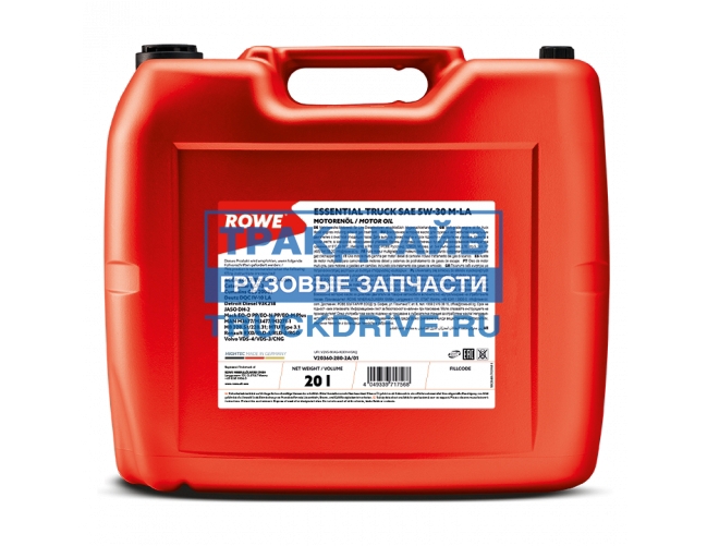 Масло моторное синтетическое ROWE ESSENTIAL TRUCK SAE 5W-30 M-LA (API ...