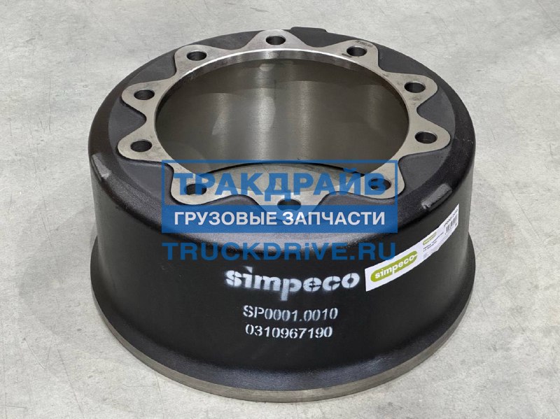 Фото SIMPECO SP00010010 барабан тормозной BPW 420х180 аналог 0310967190 под одностороннюю шпильку