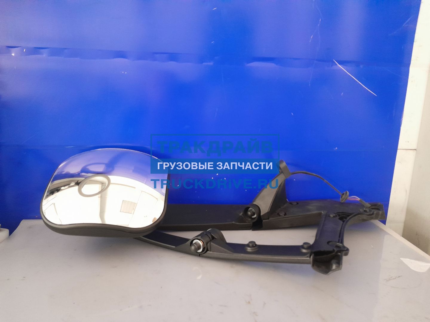 Фото S&K SK406010201 зеркало бордюрное для Мерседес Актрос, КАМАЗ-5490 с кронштейном и подогревом (высокое)