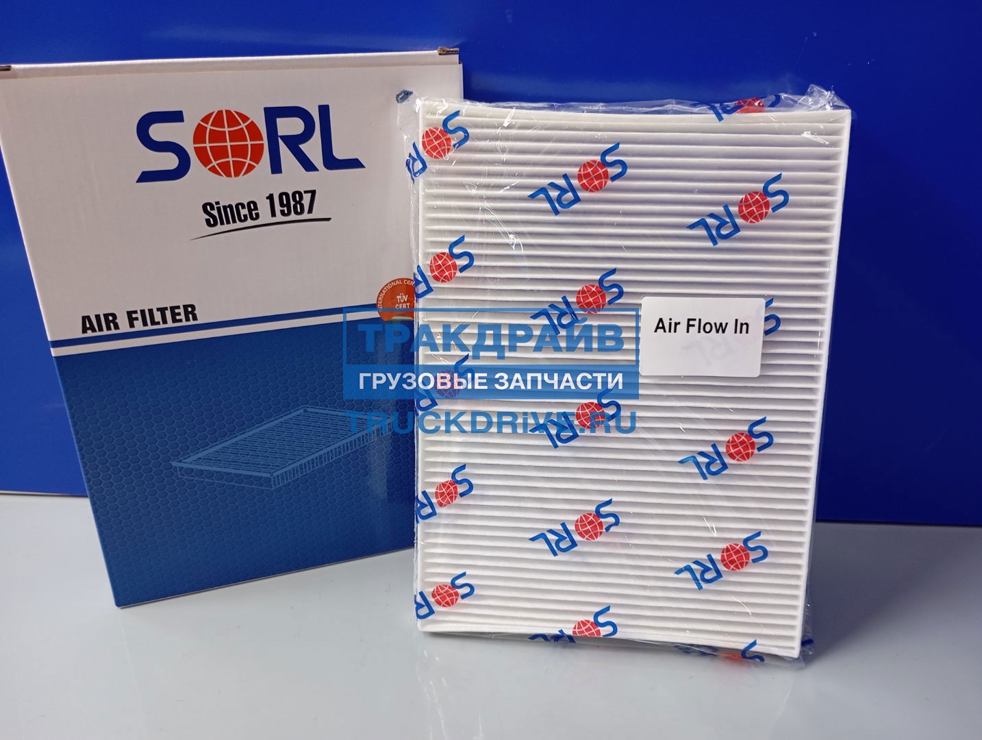 Фото SORL RL1109AD63 фильтр воздушный салона Вольво Фш Фм и Рено Т серии (E3938LI) 22х272х195 мм 2