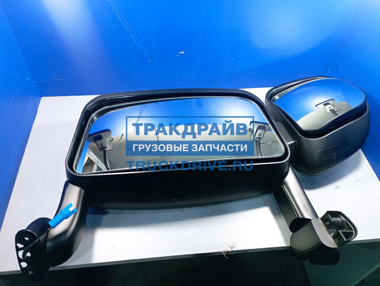 Фото TANGDE TS04B005001 зеркало левое двойное для грузовиков Scania 4 серии с подогревом (длинный кр